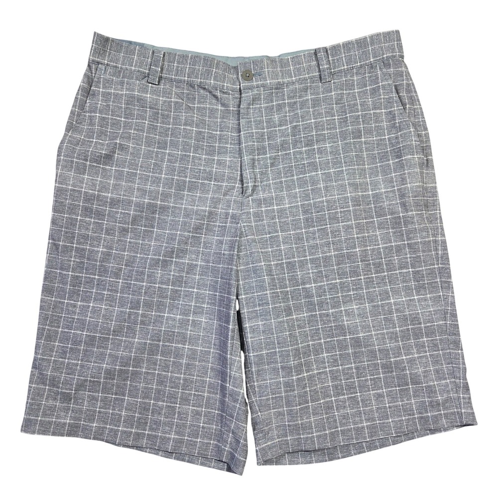 Nike Golf Tour Performance‎ Dri-FIT Plaid Shorts Mens 34 Grey White Windowpane